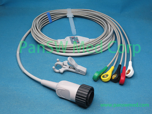 Compatible NEC ECG Cable 5leads IEC Snap – PanswMed