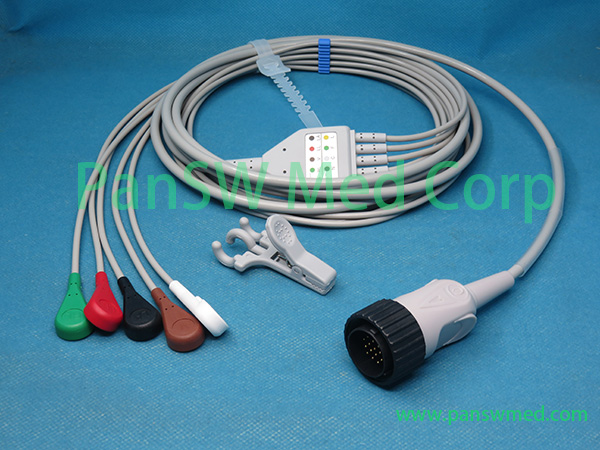 Compatible NEC ECG Cable 5leads Snap AHA – PanswMed