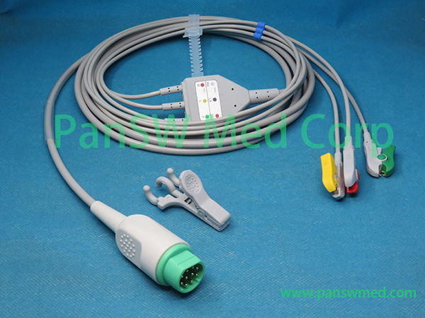 Compatible Siemens Sirecust ECG Cable 3leads IEC Clip – PanswMed