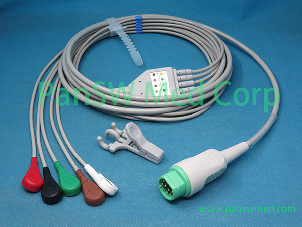 Compatible Siemens Sirecust ECG Cable 5leads AHA Snap – PanswMed