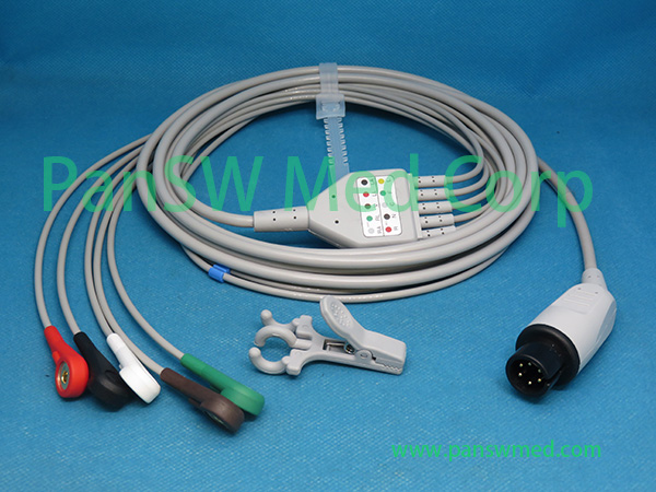 Compatible Spacelabs 90470 ECG Cable AHA Snap 5 – PanswMed