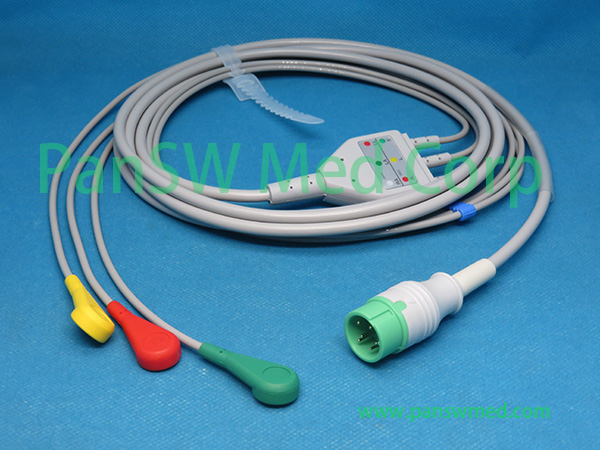 Compatible Zoncare PM 7000D ECG Cable IEC 3leads Snap – PanswMed