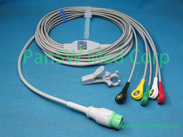Compatible Biolight ECG Cable 15 0031 0004 Q 5leads IEC Snap – PanswMed