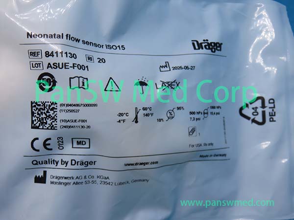 Draeger 8411130 neonatal flow sensor ISO15 
